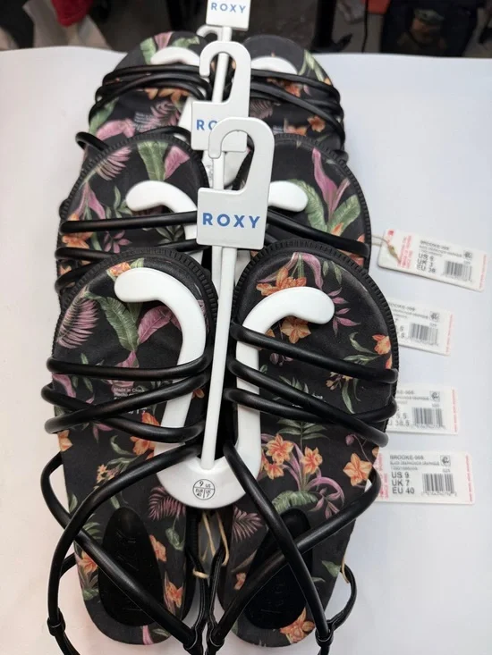 Roxy Women's Brooke Slip-On Flat Sandals Floral Design - Picture 6 of 7